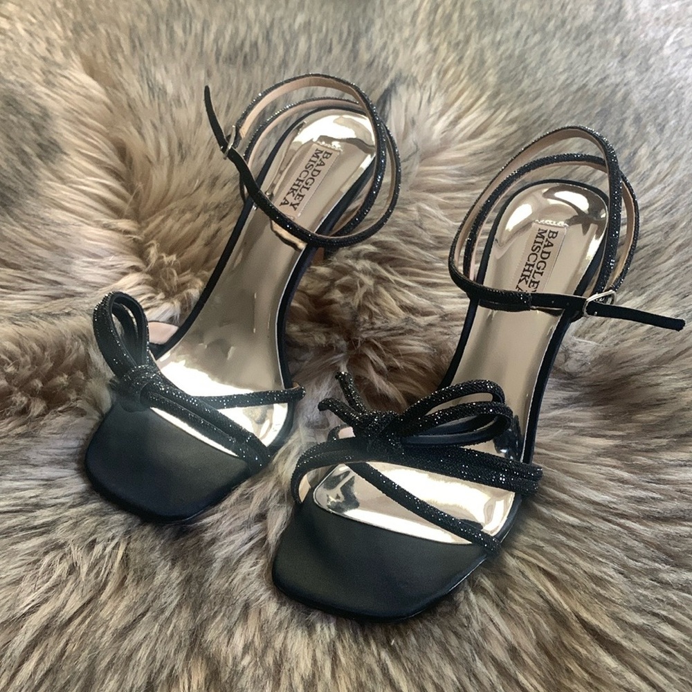 Badgley Mischka Black Rhinestone Effie Heels